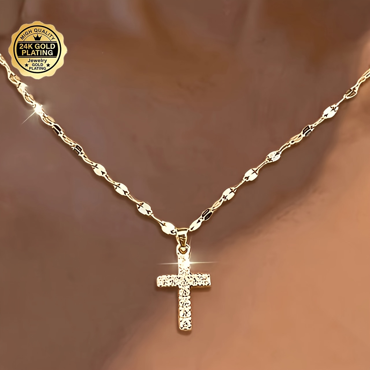 Women's 24K Gold Plated Lip-Shaped Synthetic Zirconia Necklace